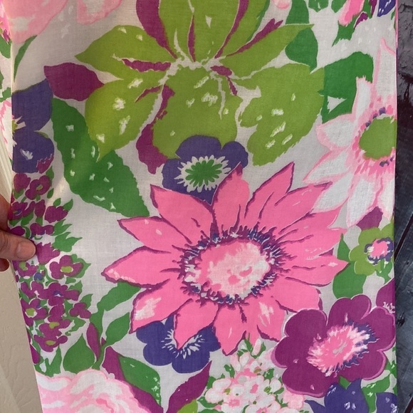 TOBY For Young Hawaii Vintage Floral Eyelet Sleeveless Maxi Dress S Luau Retro - Picture 4 of 16